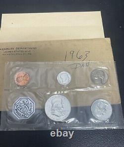 Lot Of (5) 1959 1961 1962 1963 1964 Proof Set US Mint Silver Coins Envelope COA