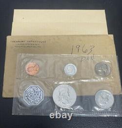 Lot Of (5) 1959 1961 1962 1963 1964 Proof Set US Mint Silver Coins Envelope COA