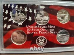 Lot Of 6 State Quarter Silver Proof Sets-30 Coins No Boxes