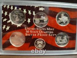 Lot Of 6 State Quarter Silver Proof Sets-30 Coins No Boxes