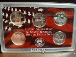 Lot Of 6 State Quarter Silver Proof Sets-30 Coins No Boxes