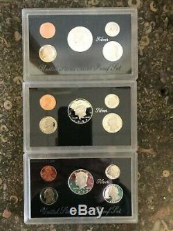 Lot Of (9) 1992-1998-s Us Mint Silver Proof Sets Original Packaging Coa