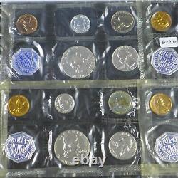Lot of (10) 1961 Silver Proof Sets No Envelopes / Some Coins Toned or Spots