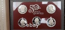 Lot of 10 US Mint Silver Proof Sets 1999 to 2008 Inclusive with OGP and COA