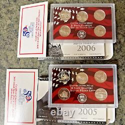 Lot of 13 Silver PROOF SETS! 94,95,96,98,00,01,02,04,06, 05&06 1/4's Wholesale