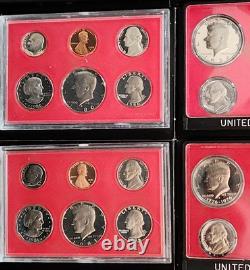 Lot of 14 Sets Vintage Proof Sets in OGP Range 1972 S 1988 S Z-53dg