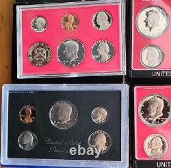 Lot of 14 Sets Vintage Proof Sets in OGP Range 1972 S 1988 S Z-53dg