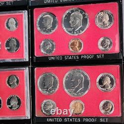 Lot of 14 Sets Vintage Proof Sets in OGP Range 1972 S 1988 S Z-53dg