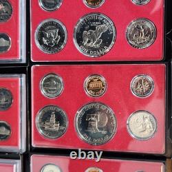Lot of 14 Sets Vintage Proof Sets in OGP Range 1972 S 1988 S Z-53dg