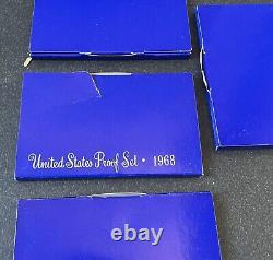 Lot of 19 1968 United States Mint Proof Sets San Francisco 40% Silver Halves OGP