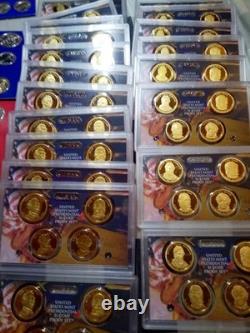 Lot of 20 US Mint Presidential Dollar Proof Sets and 17 Uncirculated Sets