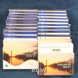 Lot of 24 U. S. Mint Clad Proof Sets in OGP withCOA's Free Shipping USA