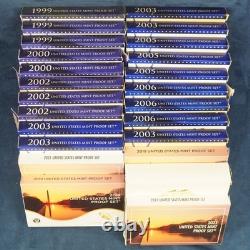 Lot of 24 U. S. Mint Clad Proof Sets in OGP withCOA's Free Shipping USA