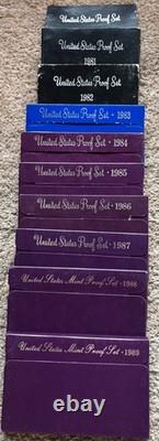 Lot of 28 Proof Sets 1971 thru 1998 COMPLETE