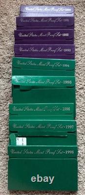 Lot of 28 Proof Sets 1971 thru 1998 COMPLETE