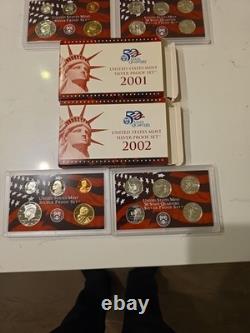 Lot of 2 -2001-2002 US Mint Silver Proof Set with State Quarters