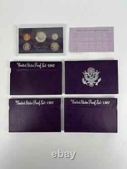 Lot of 34 US Mint State Quarter Proof Sets With COA Mixed Years 1987-2006
