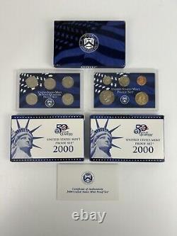 Lot of 34 US Mint State Quarter Proof Sets With COA Mixed Years 1987-2006