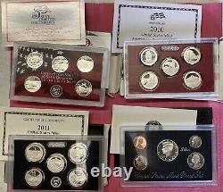 Lot of 3 State Quarters Silver Proof Sets + 1994 Silver Proof Set in OGP ZC