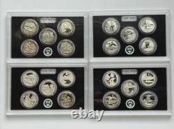 Lot of 4 Quarter Proof Sets 2017,2018, 2018 Reverse proof and 2017 Enh 3 are Slv