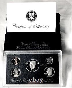 Lot of 5-US Mint Silver Proof Sets With C. O. A and Black Box-1992,'94,'95,'97, 98