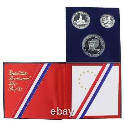 Lot of 5 sets 1976 S Proof Set 3 Piece 40% Silver With Outer White Box
