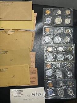 Lot of (6) 90% Silver US Proof Sets 1955-1961-1962-1963 -1964-1965 SEALED UNOPEN