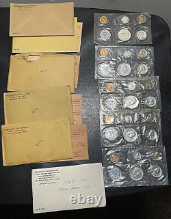 Lot of (6) 90% Silver US Proof Sets 1955-1961-1962-1963 -1964-1965 SEALED UNOPEN