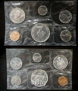 Lot of 6 Silver Canadian Proof-Like Sets 1960, 1963, 1964, 1965, 1966, 1967