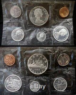 Lot of 6 Silver Canadian Proof-Like Sets 1960, 1963, 1964, 1965, 1966, 1967