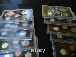 Lot of ten (10) 2020 s 4-piece PARTIAL silver proof sets (40 coins total)