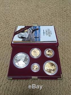 MINT COA 1995-W Proof 10th Anniversary American Eagle 5-Coin Gold and Silver Set