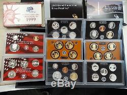 Mixed Lot Of U. S. Silver Proof Sets (15 Sets) Mixed Years 1999-2013