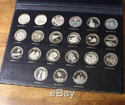 Men In Space Series II 1969 1st Edition Danbury Mint Sterling Proof 21 Coin Set