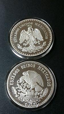 Mexico 25 oz. 999 Silver Coin Set (Five Coins)5 oz Proof Coins Rare With cert