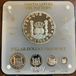 Mexico Pillar Dollar Proof Set Mint Master Die Pattern 999 Fine Silver