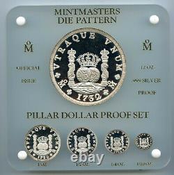 Mexico Pillar Dollar Proof Set Mint Master Die Pattern 999 Silver 12 oz BK623