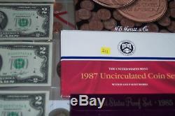 Mint & Proof Sets, US Silver Coins/Cancelled Stamps. $1 Silver Cetificates