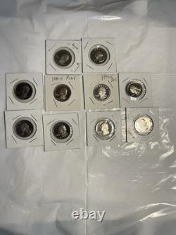 Mixed lot of proof coins halves, quarters, dimes, nickels, cents, 108 coins