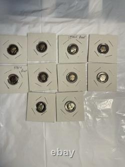 Mixed lot of proof coins halves, quarters, dimes, nickels, cents, 108 coins