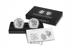 Morgan Peace Dollar 2023 Two Coin Reverse Proof Set New in Box SAN FRANCISCO (S)