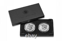 Morgan Peace Dollar 2023 Two Coin Reverse Proof Set New in Box SAN FRANCISCO (S)