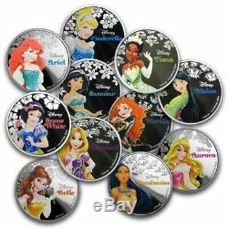 Niue- 2015 2016- 1 oz Silver Proof Coins- 11 Disney Princess Set