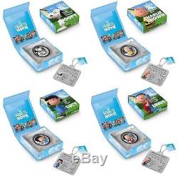 Niue 2015 4x2$ The Peanuts Movie Snoopy 4 x 1 Oz Proof Silver Coin Set