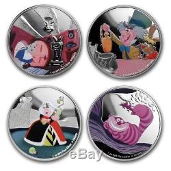 Niue -2018- Silver $2 Proof Coin Set- 4 x 1 OZ Alice in Wonderland