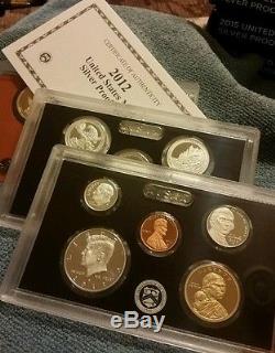 Official US Mint 2012-S SILVER 14-coin Silver Proof Set Silver