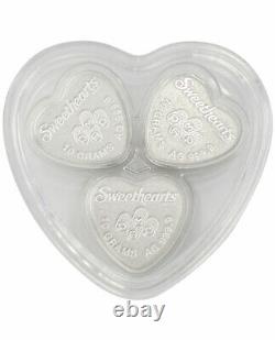 PAMP 30 Gram Silver Sweethearts Set GEM Reverse Proof PRESALE