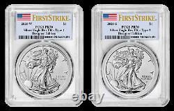 PCGS American Eagle 2021 W S Silver Reverse Proof Designer Set PR70 First Strike