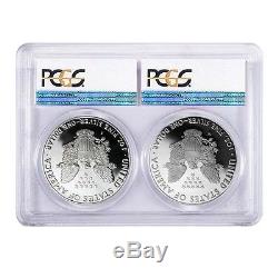 PRESALE 2017 WithS 1 oz Proof Silver American Eagle 2-Coin Set PCGS PF 70 DCAM F
