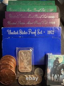 PROOFS AND MORE 5 US Proof Sets (Various Years) 5 Copper Round Silver $! $